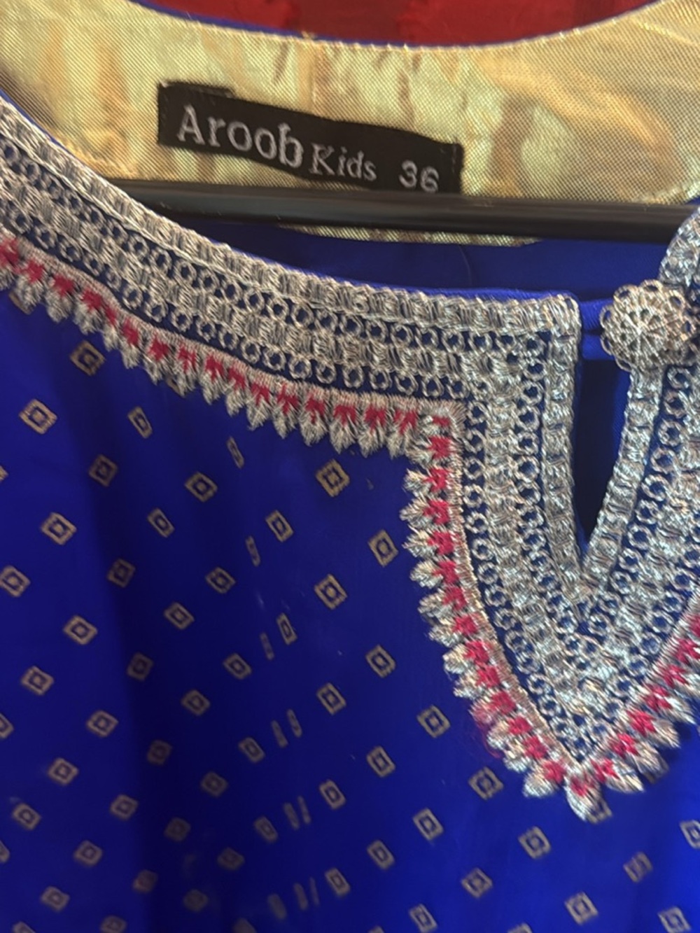 Royal Blue Embroidered Formal Dress for Girls